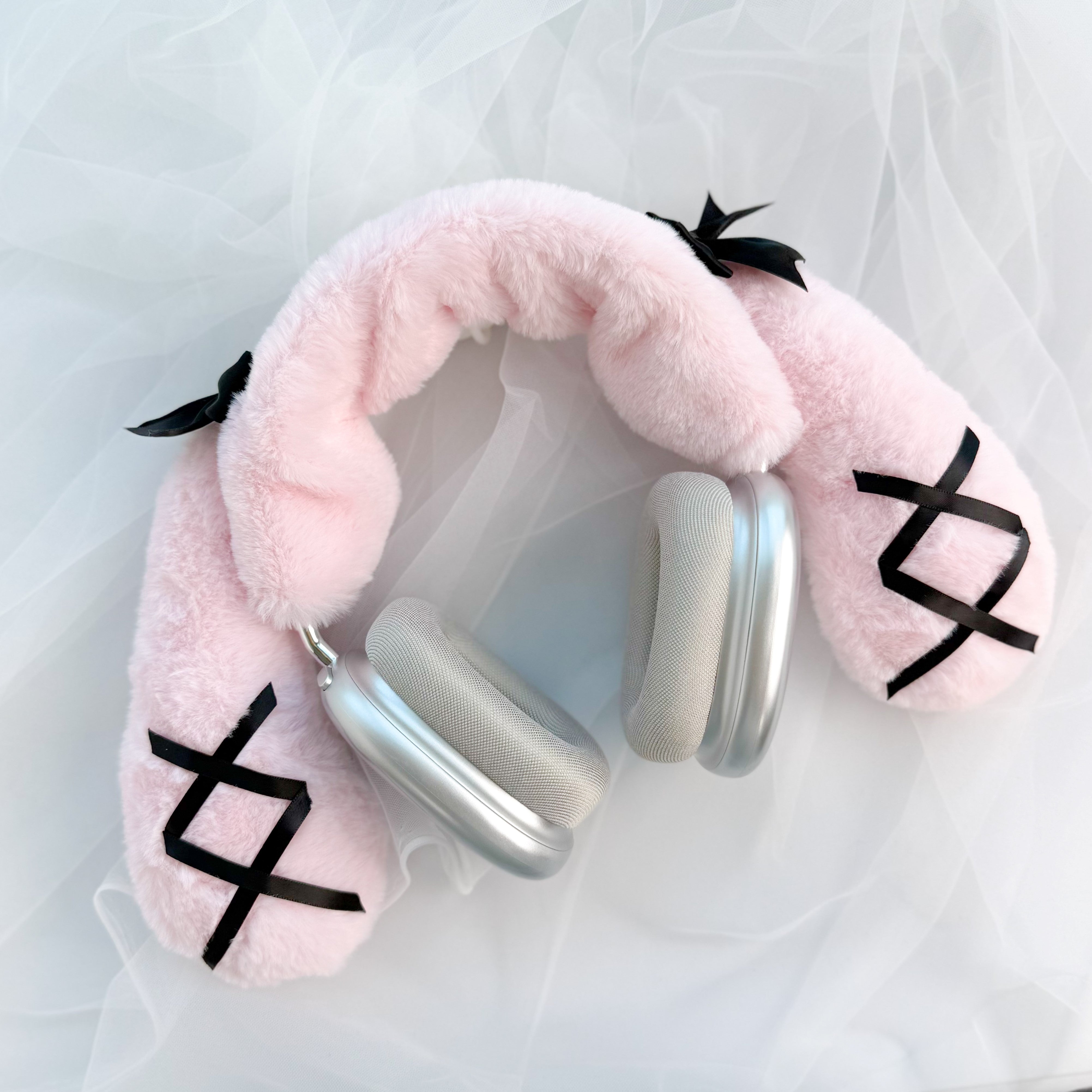 Pink Bunny Ear Headphone Cover