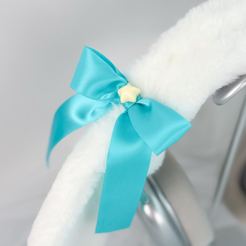 Handmade Cinnamoroll Bunny Ear Headphone Cover with Miku Green Ribbons
