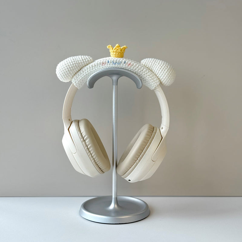 Cinnamoroll-Inspired Crochet Headphone Cover with Crown