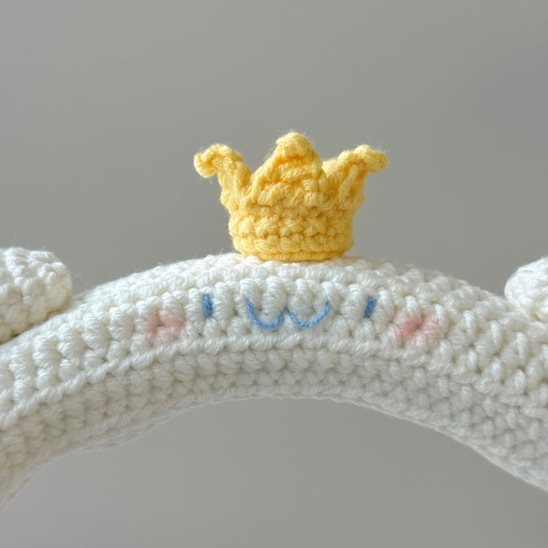Cinnamoroll-Inspired Crochet Headphone Cover with Crown