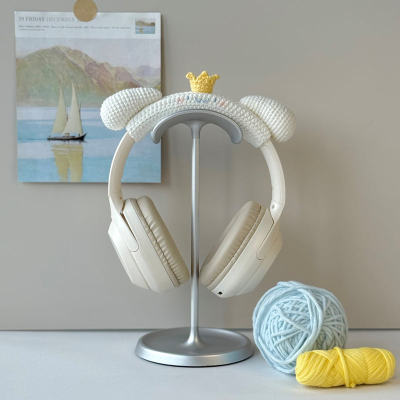 Cinnamoroll-Inspired Crochet Headphone Cover with Crown
