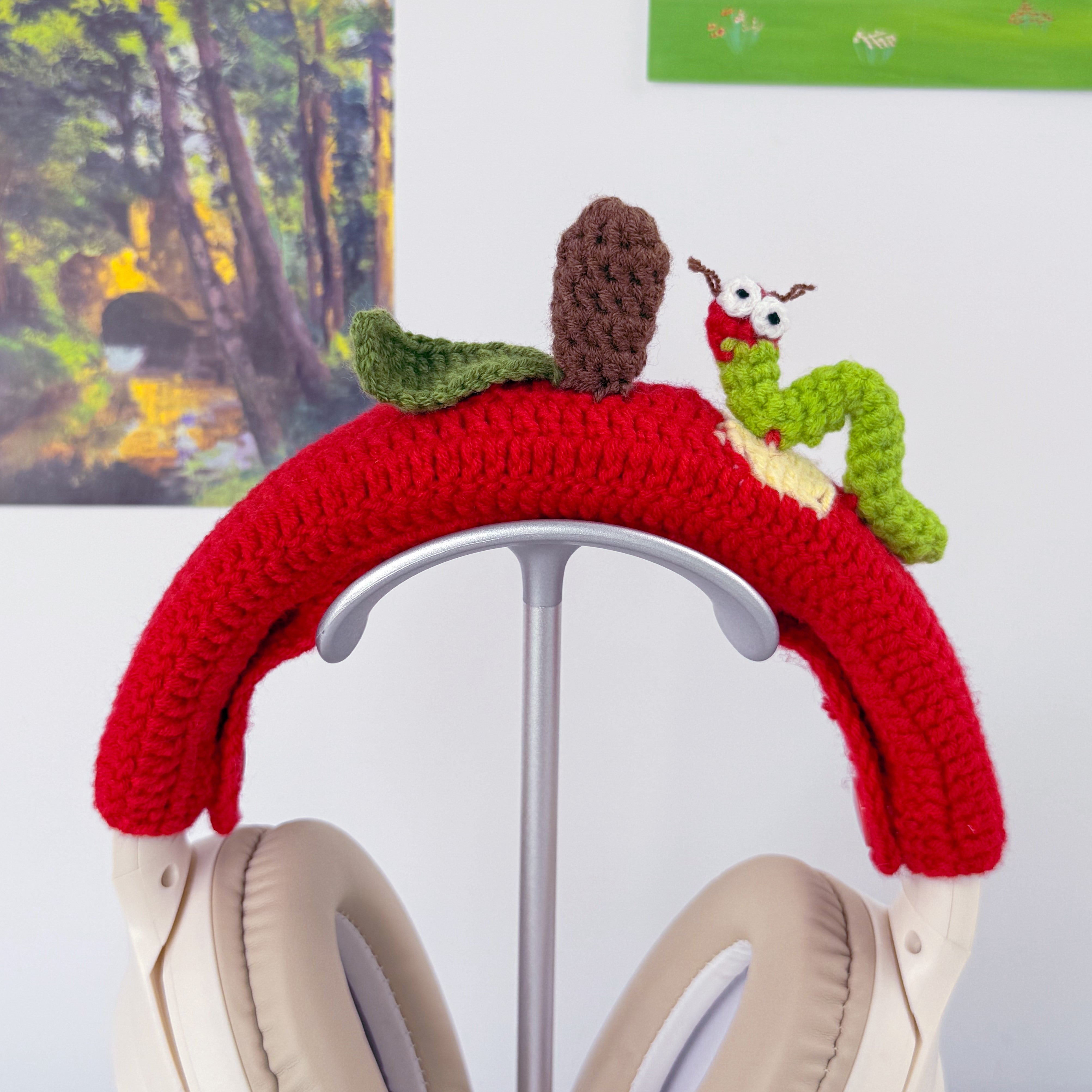 Crochet Caterpillar Headphone Cover