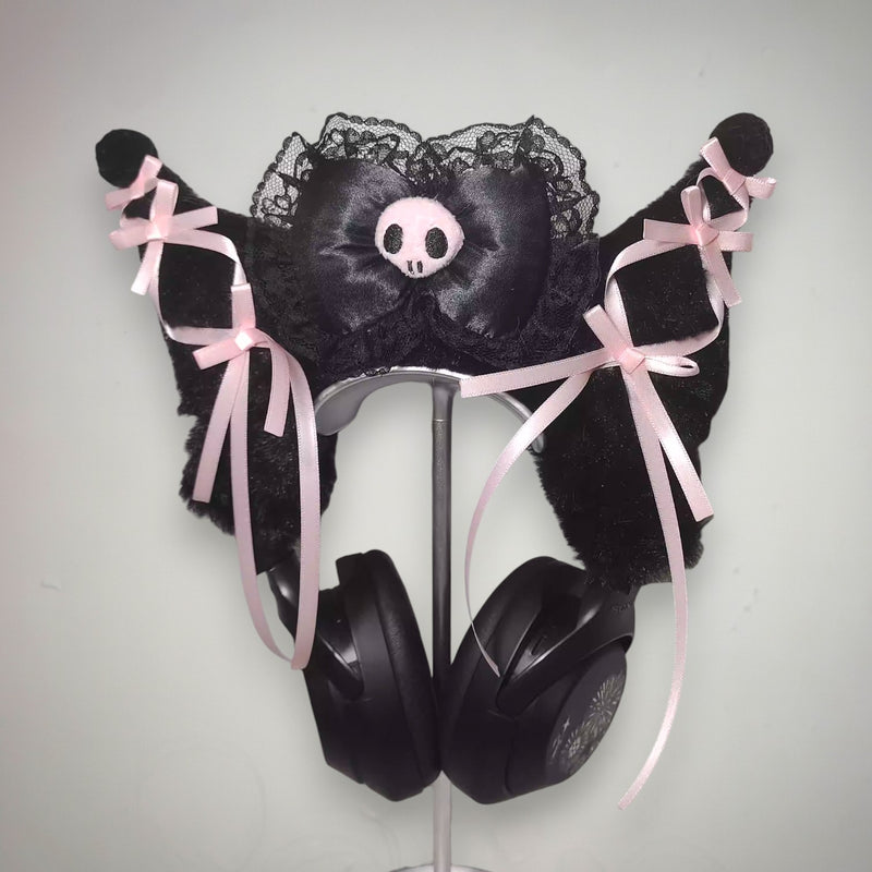 Gothic Kuromi-Inspired Headphone Cover