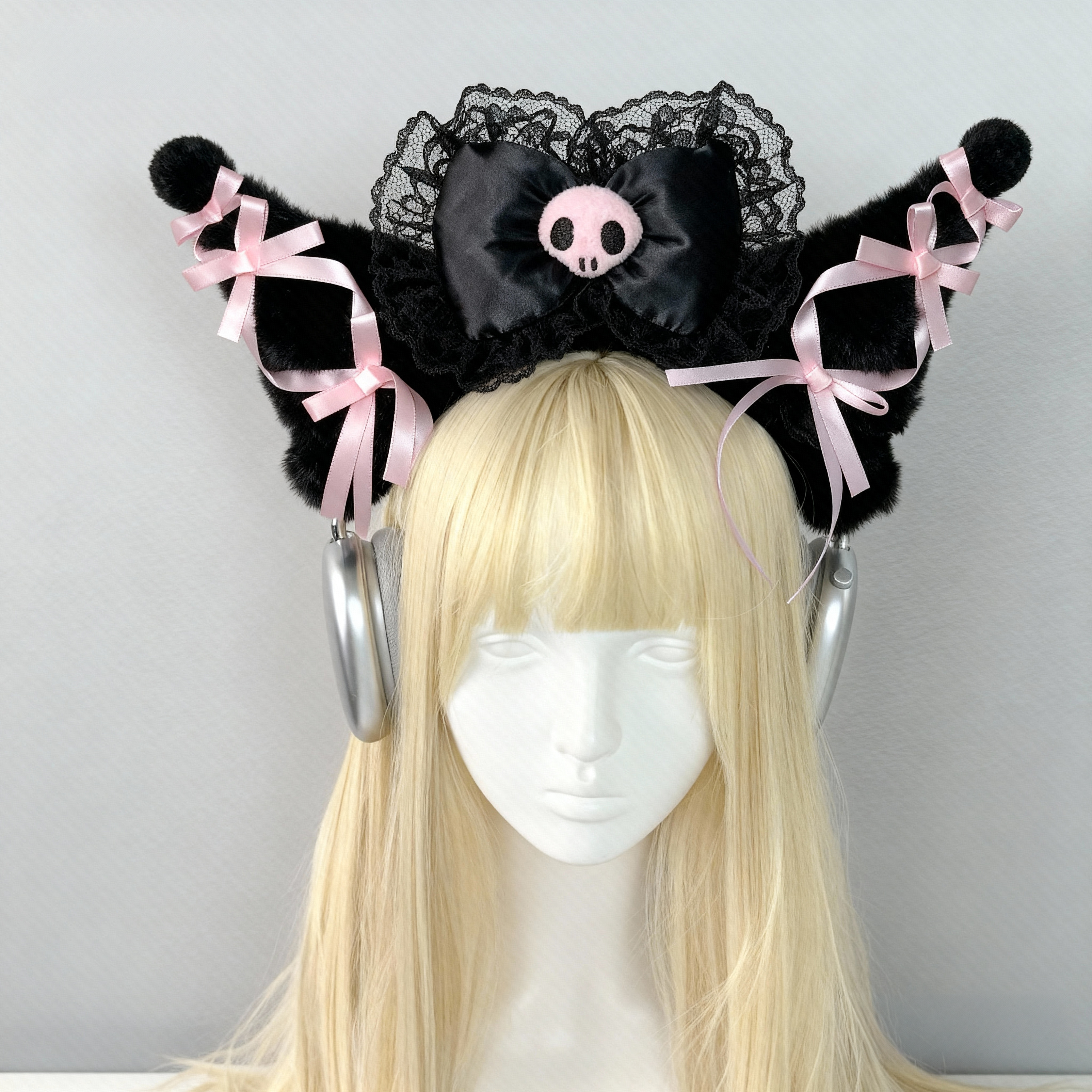 Gothic Kuromi-Inspired Headphone Cover