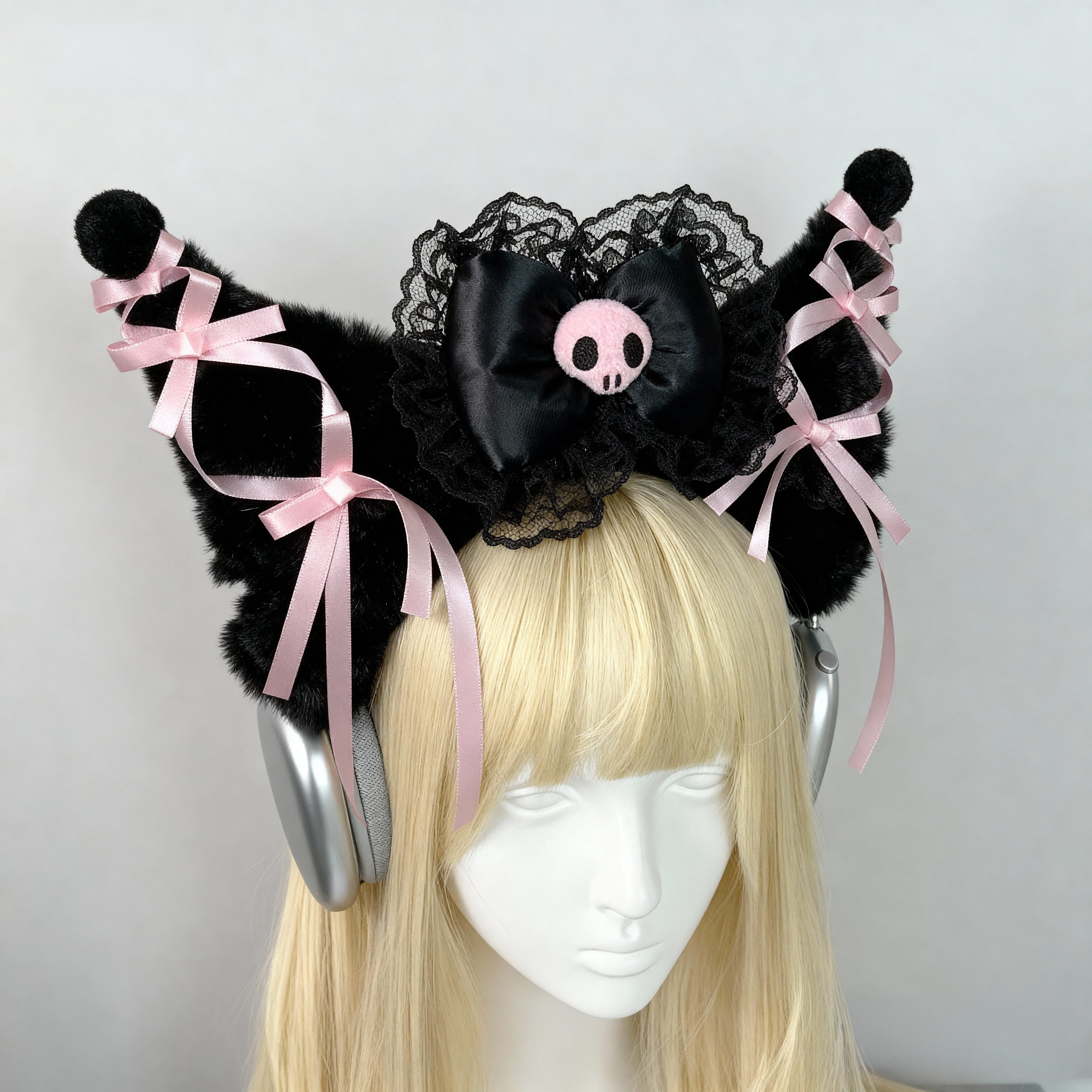 Gothic Kuromi-Inspired Headphone Cover