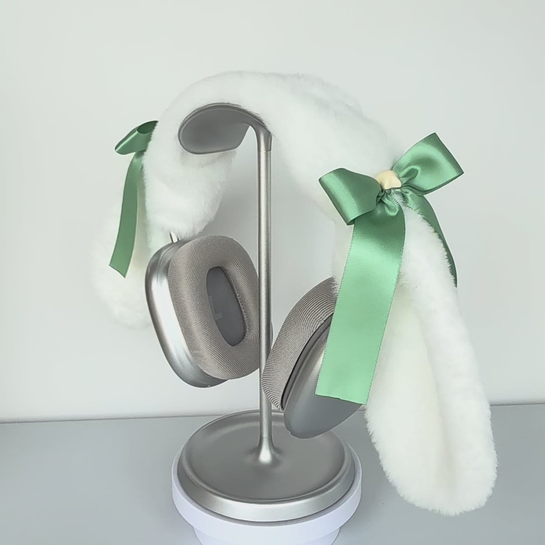 Cinnamoroll Inspired Headphone Cover with Mint Green Ribbon