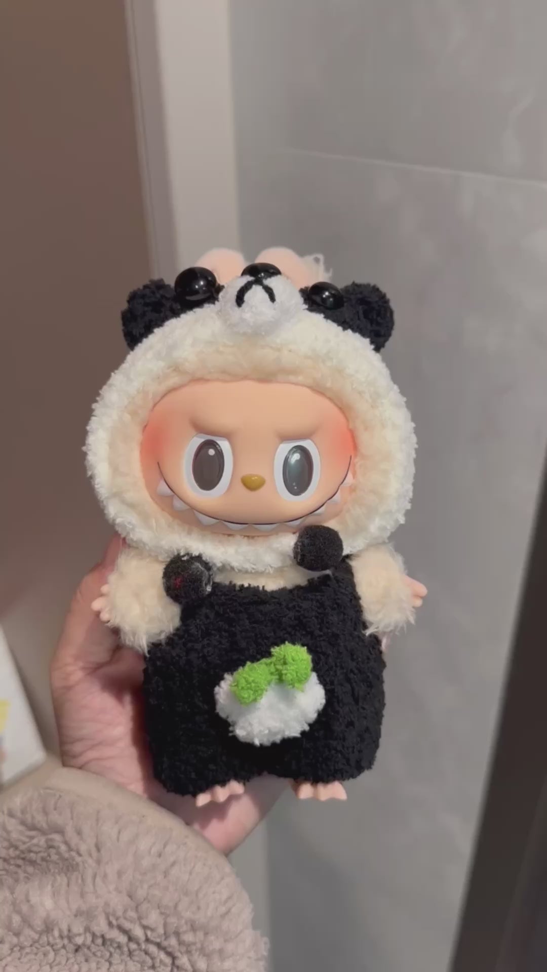 Adorable Panda Outfit for LABUBU Dolls – Cozy & Playful Handmade Set - Video 1