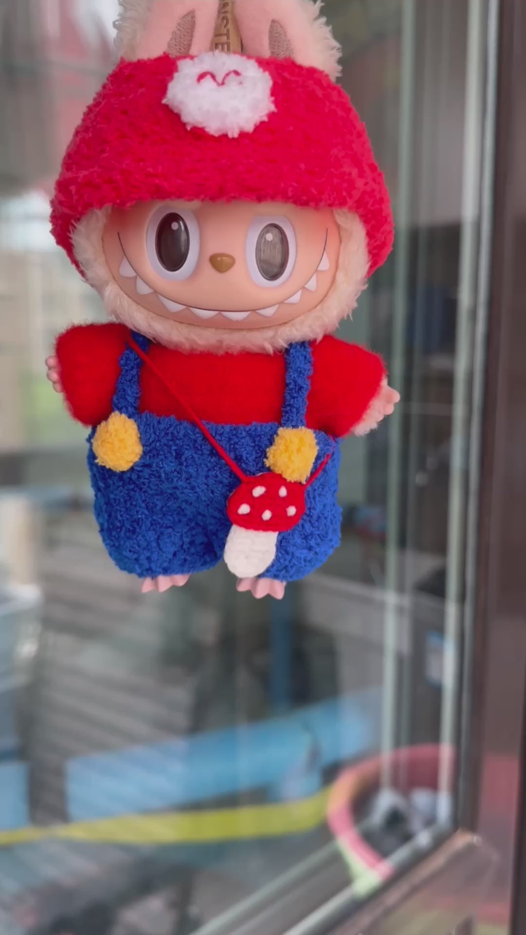 Labubu Mario Outfit – Adorable Plush Doll Costume for POPMART Collectors - Video 1