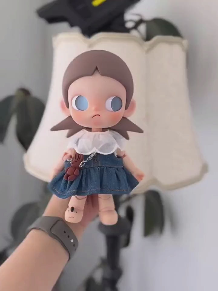 Charming 1/8 Zsiga BJD Outfit: Pink Floral Dress, Lace Skirt & Accessories for Collectible Dolls - Video 1