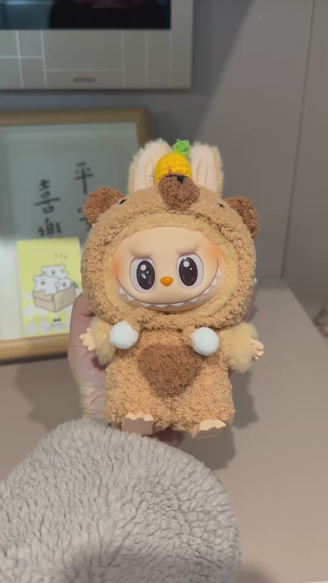 Adorable LABUBU Doll Outfit – Plush Animal Costume with Playful Hats, Fuzzy & Vibrant Colors - Video 1