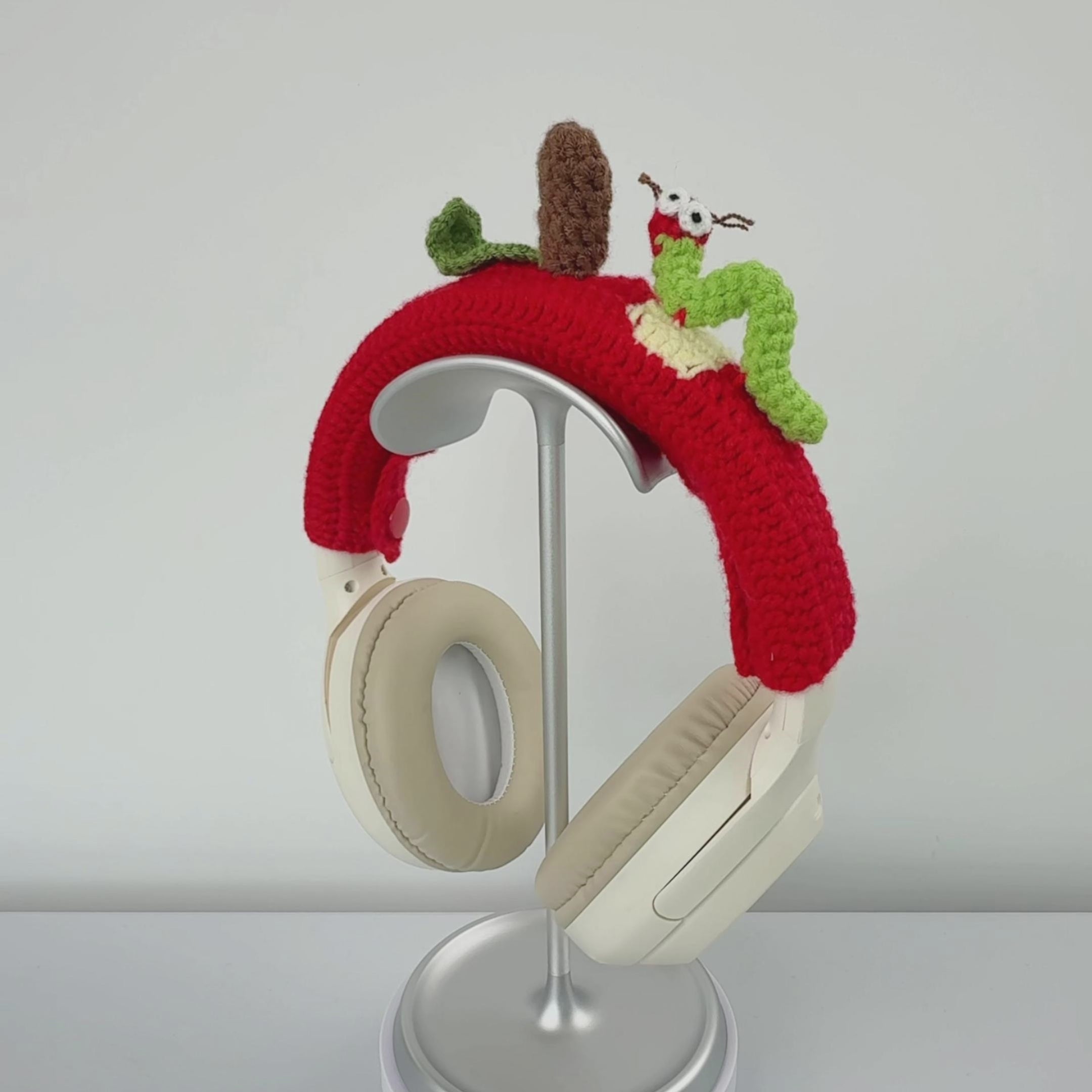 Crochet Caterpillar Headphone Cover
