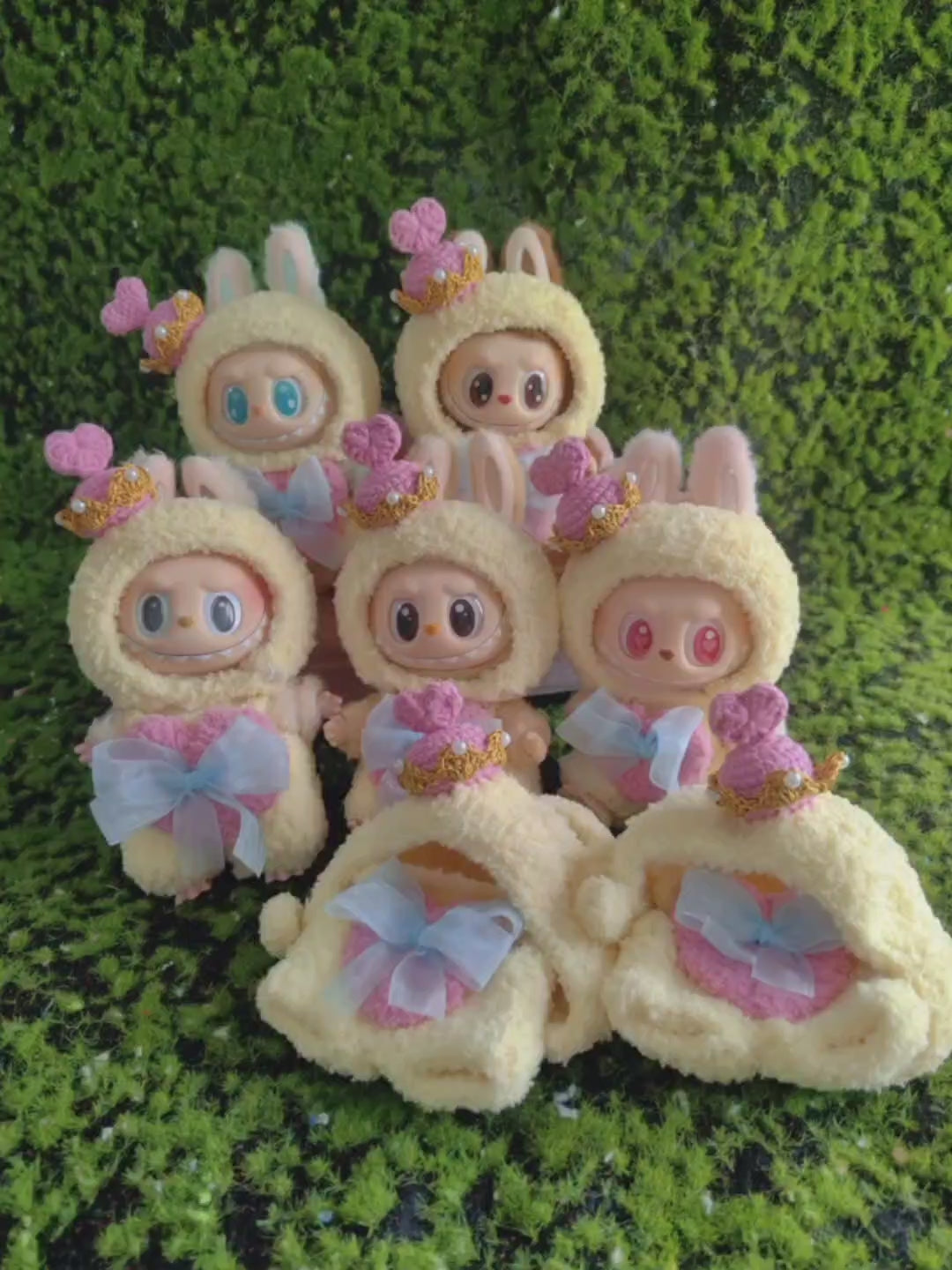 Whimsical LABUBU Chess Queen Outfit: Elegant, Playful Doll Ensemble with Crown & Pastel Hues - Video 1