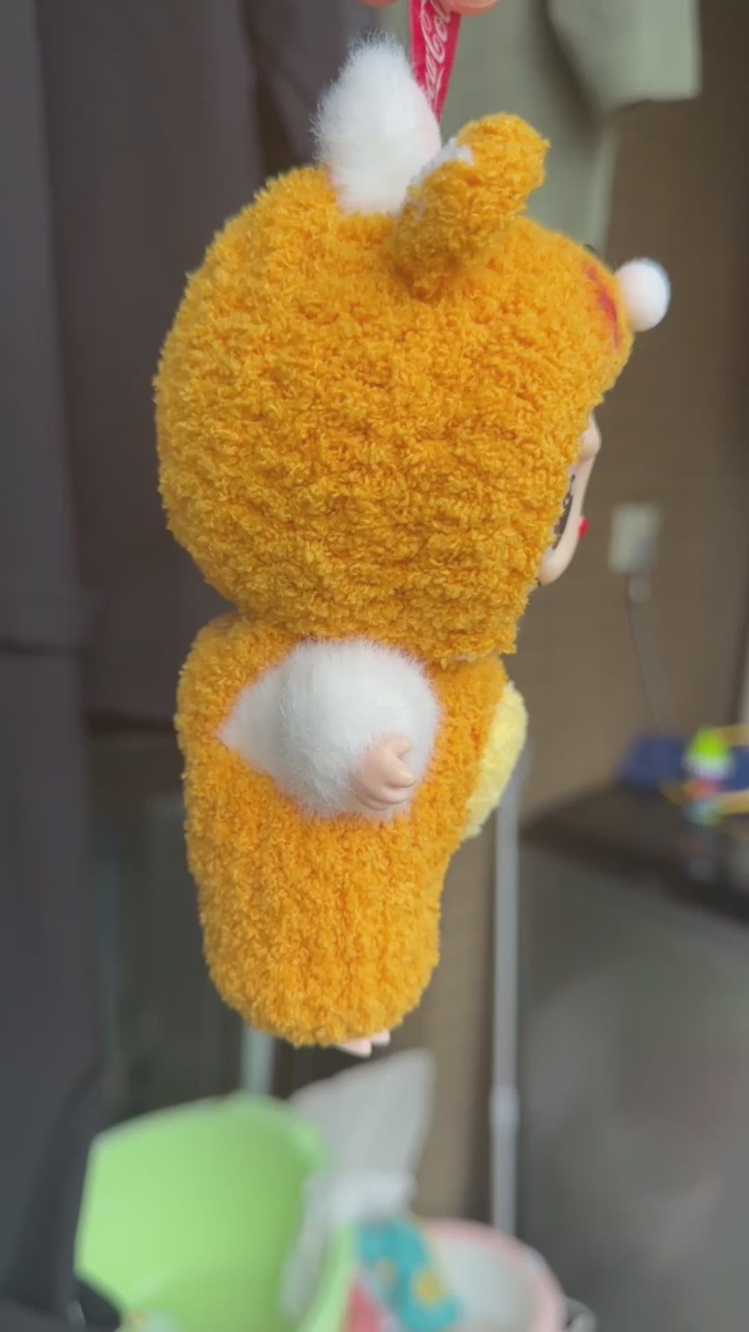 Whimsical Labubu Tiger Outfit – Cozy Plush Jumpsuit & Detachable Headpiece for Collectors - Video 1