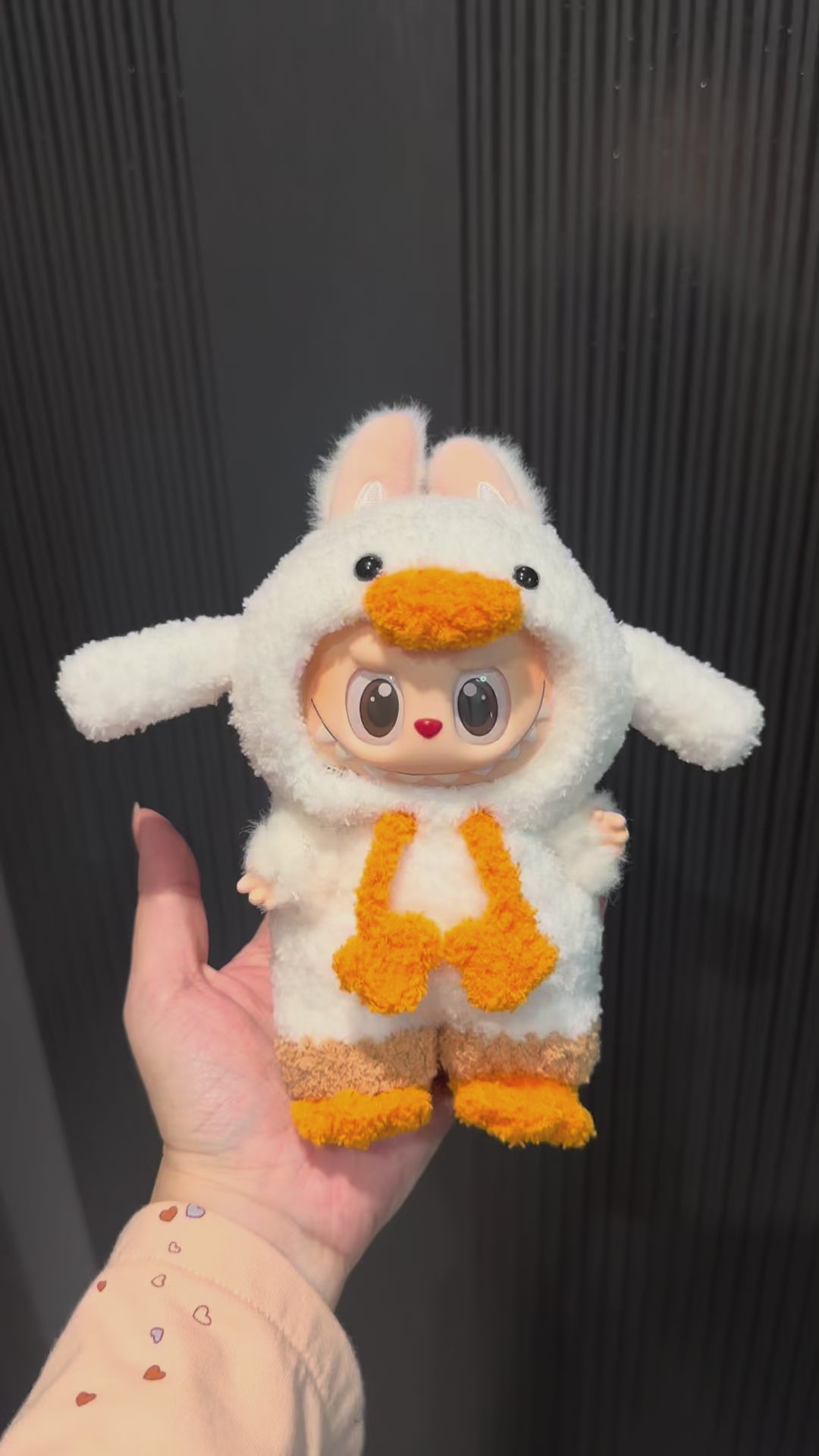 Whimsical Labubu Duck Outfit Plush Doll – Soft, Vibrant, Collectible Fairy Tale Charm - Video 1